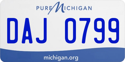 MI license plate DAJ0799