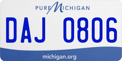 MI license plate DAJ0806