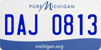 MI license plate DAJ0813