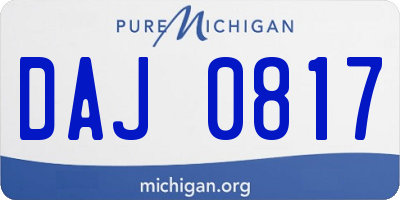 MI license plate DAJ0817