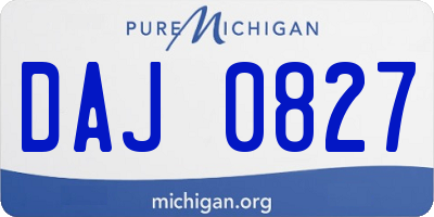MI license plate DAJ0827
