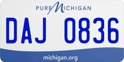 MI license plate DAJ0836