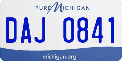 MI license plate DAJ0841