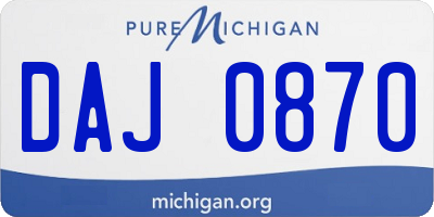MI license plate DAJ0870
