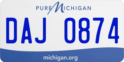 MI license plate DAJ0874