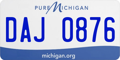 MI license plate DAJ0876