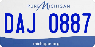 MI license plate DAJ0887