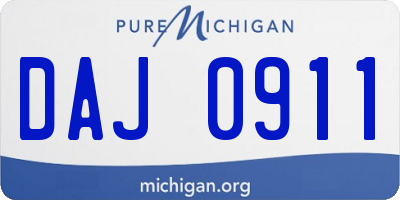 MI license plate DAJ0911