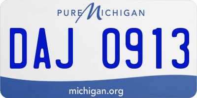 MI license plate DAJ0913