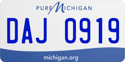 MI license plate DAJ0919