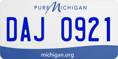 MI license plate DAJ0921