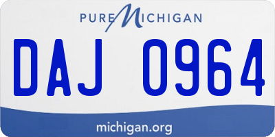 MI license plate DAJ0964