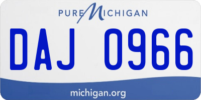 MI license plate DAJ0966