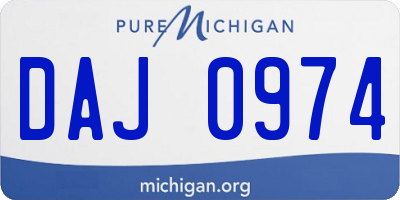 MI license plate DAJ0974