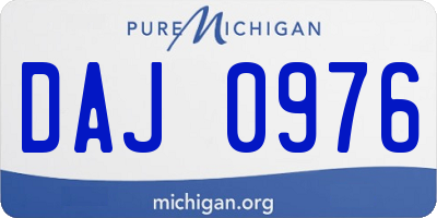 MI license plate DAJ0976
