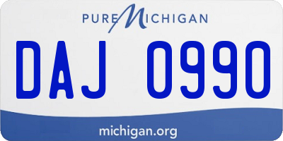 MI license plate DAJ0990