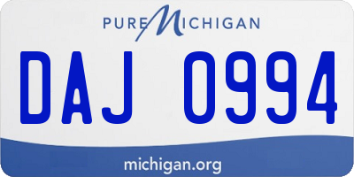 MI license plate DAJ0994