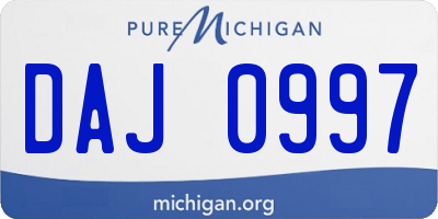 MI license plate DAJ0997