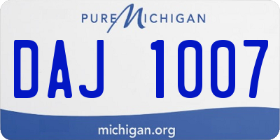 MI license plate DAJ1007
