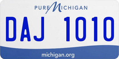 MI license plate DAJ1010