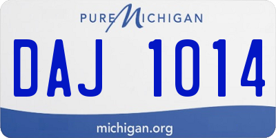 MI license plate DAJ1014