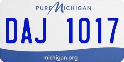 MI license plate DAJ1017
