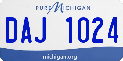 MI license plate DAJ1024