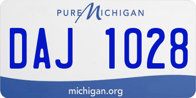 MI license plate DAJ1028