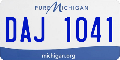 MI license plate DAJ1041