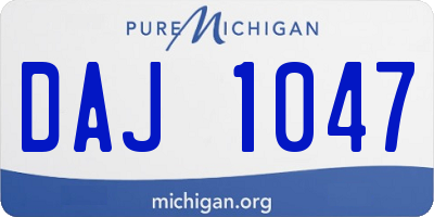 MI license plate DAJ1047