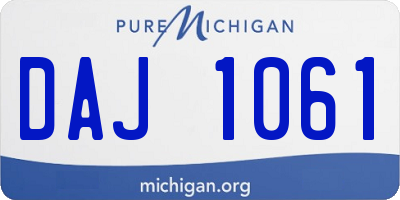 MI license plate DAJ1061