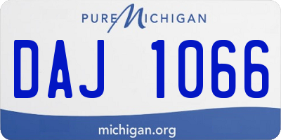 MI license plate DAJ1066