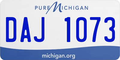 MI license plate DAJ1073