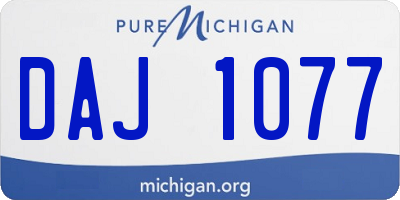 MI license plate DAJ1077