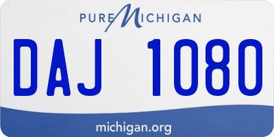 MI license plate DAJ1080