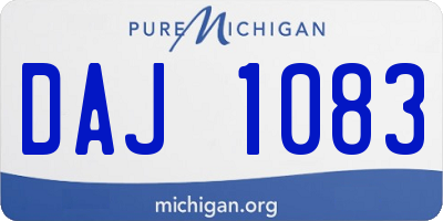 MI license plate DAJ1083
