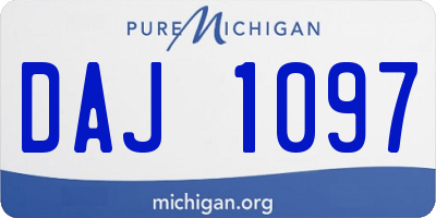 MI license plate DAJ1097