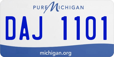 MI license plate DAJ1101