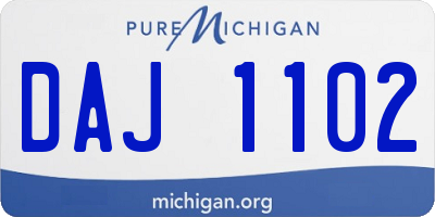 MI license plate DAJ1102