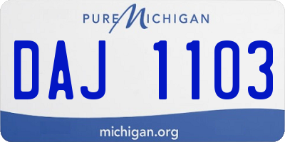 MI license plate DAJ1103