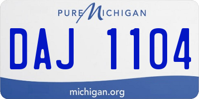 MI license plate DAJ1104