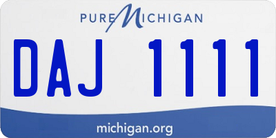 MI license plate DAJ1111
