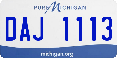 MI license plate DAJ1113