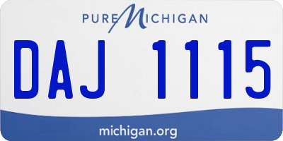 MI license plate DAJ1115