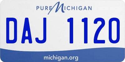 MI license plate DAJ1120