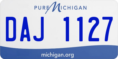 MI license plate DAJ1127