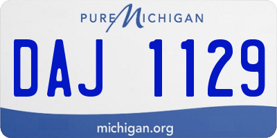 MI license plate DAJ1129
