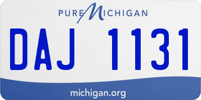 MI license plate DAJ1131