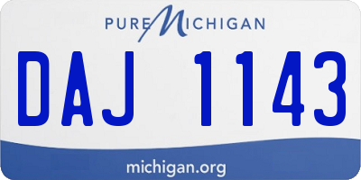 MI license plate DAJ1143