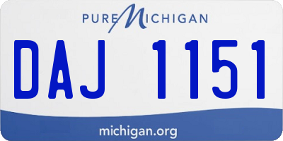 MI license plate DAJ1151